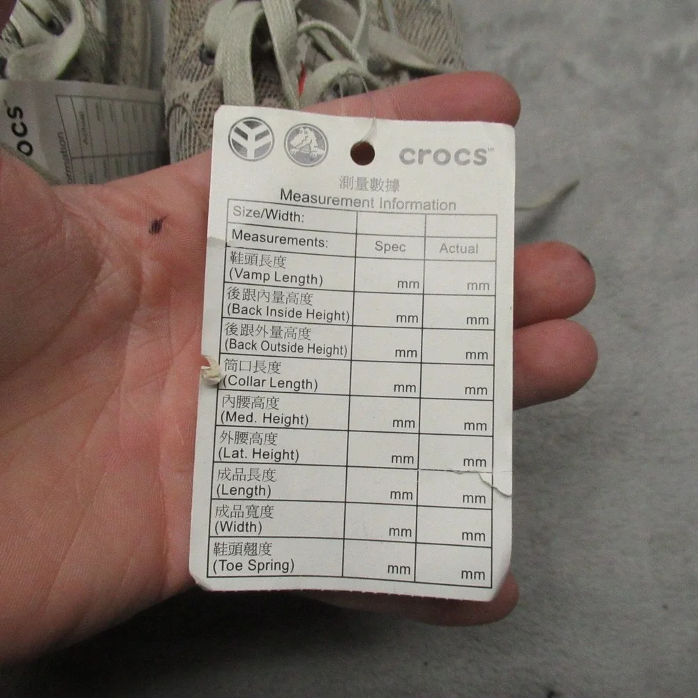 Crocs‎ Mens 8 Boat Shoes White Snakeskin Graphic Light Lace Up Casual RARE NEW